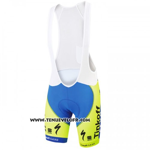 2016 Maillot Ciclismo Tinkoff Saxo Bank Jaune et Bleu Manches Courtes et Cuissard